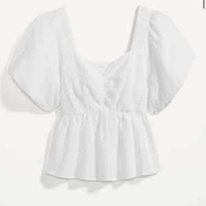 Babydoll top with puff sleeve
